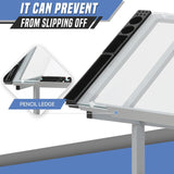 SFIHOME Adjustable Drafting Table & Stool Set, Art Desk with Additional Slide-Out Table Design, Versatile Drawing Table with Storage, for Art, Drafting and Creative Tasks, Natural SFIHOME