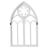 Sintosin Gothic Arched Window Frames for Wall Decor Living Room 20 X 33 Inch, Hanging Distressed White Wooden Farmhouse Window Pane, Rustic Cathedral Window Frame for Halloween Entryway Sintosin