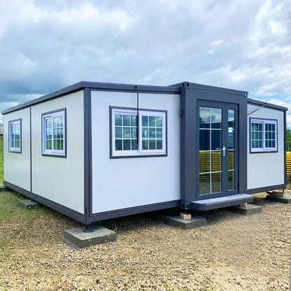 20FT Tiny House to Live in - Portable Prefab House with Bedrooms, 1 Fully Equipped Bathroom, and Kitchen - Prefabricated Container House for Adult Living - Foldable Mobile Home with Steel Frame