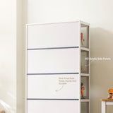 White Wooden Display Cabinet with Acrylic Doors, 5-Tier Bamboo Display Cases for Figurine, Curio Cabinet Toy Organizers Rack & Display Shelf for Home Office, Playroom, Living Room, Bedroom, 65in Generic