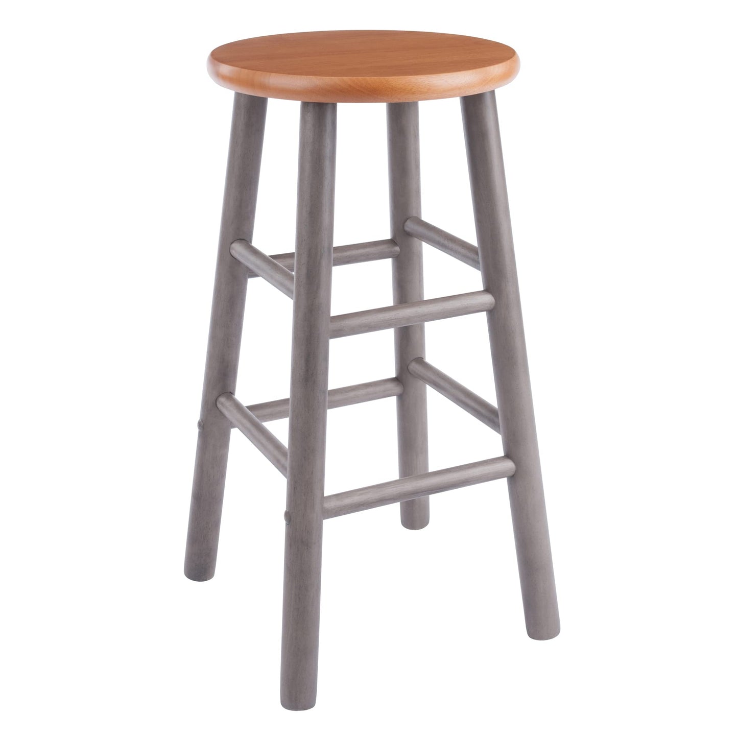 Winsome Wood Huxton 2-Pc Counter Stool Set, Gray and Teak