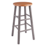 Winsome Wood Huxton 2-Pc Counter Stool Set, Gray and Teak Winsome