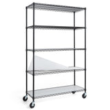 CAPHAUS NSF Commercial Grade Heavy Duty Wire Shelving w/Wheels, Leveling Feet & Liners, Storage Metal Shelf, Garage Shelving Storage, Utility Wire Rack Storage Shelves, w/Liner, 48 x 18 x 76 5-Tier CAPHAUS