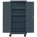 Sandusky Lee TA4R362472-02 Transport Series Mobile Storage Cabinet with Wheels, Adjustable Shelves, 230lb Capacity, 24" Depth x 36" Width x 78" Height, Charcoal Sandusky