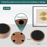 Wood Coasters for Drinks, Minacun Absorbent Coaster Sets of 5, Drinks Coasters for Coffee Tabletop Protection, Non-Slip, Non-Stick, Suitable for Kinds of Cups Wooden Table Drink, 4.3 Inches Black Minacun