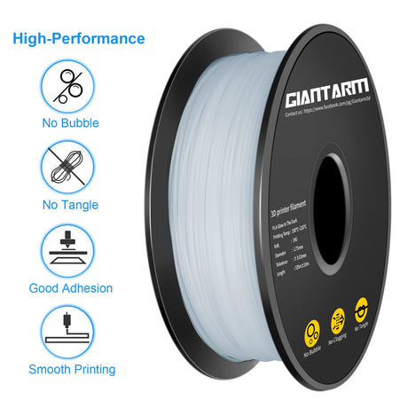 GIANTARM Glow in The Dark Blue Luminous 1.75mm(±0.03mm) PLA Filament 1kg Spool, High Brightness and Long Time Glow, Fit for Most FDM 3D Printer GIANTARM