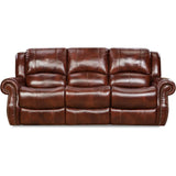 Cambridge Telluride Indoor Double Reclining Couch for Living Room, Family Room, or Man Cave, 100% Genuine Oxblood Leather, Space Saving Modern Rustic Sofa, Deep Seating Couches for Living Room CAMBRIDGE
