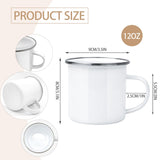 YOUKE OLA 24 Pack Sublimation Blanks Enamel Mug Camping Outdoor Coffee Travel Metal Mug with Silver Rim for Heat Transfer DIY Gift White 12oz YOUKE OLA