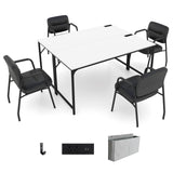 Giantex 10 FT Conference Table with Charging Station, 2 PCS 60" x 24" Rectangular Large Meeting Room Desk with Storage Bag & Hook, Space Saving Seminar Table, Modern Office Computer Desk for 4 People Giantex