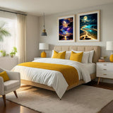 Mowana 2 Pack Moon Beach Diamond Art Kits for Adults – Moonlight Diamond Painting on Canvas, Landscape & Moonwaterfall Relaxing 5D DIY Diamond Art Painting Kit Wall Decor 12x16inch Mowana