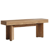 Tribesigns 47" Wooden Entryway Bench, Farmhouse Indoor End of Bed Bench, Long Table Benches Seat for Bedroom, Hallway, Foyer, End of Bed (Rustic Brown) Tribesigns