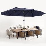 MASTERCANOPY Patio Outdoor Umbrella,15FT Double Sided Large Umbrella,Including Umbrella Base,Suitable For Garden,Pool Side,Deck,Navy Blue MASTERCANOPY