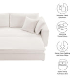Modway Commix Down Filled Fabric Sleeper Sofa in Pure White Modway