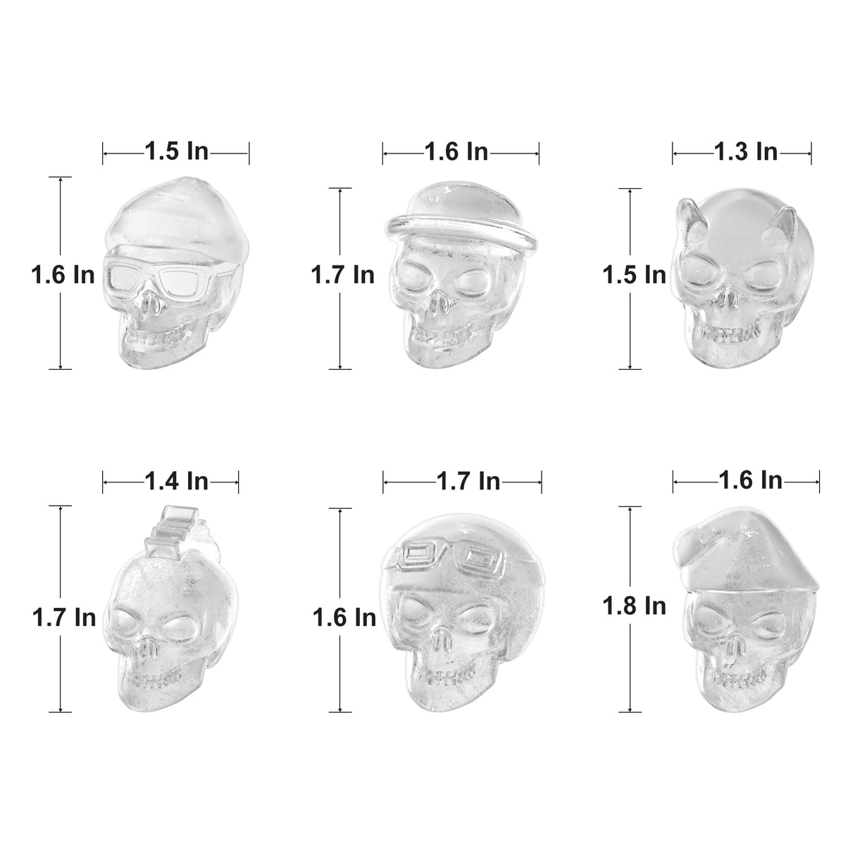Readaeer Skull Silicone Molds, 3D Skull Molds, 6 Style Large Silicone Molds for Resin, Ice, Chocolate, Soap, Clay, Candle Wax Casting, Halloween Home Decoration READAEER