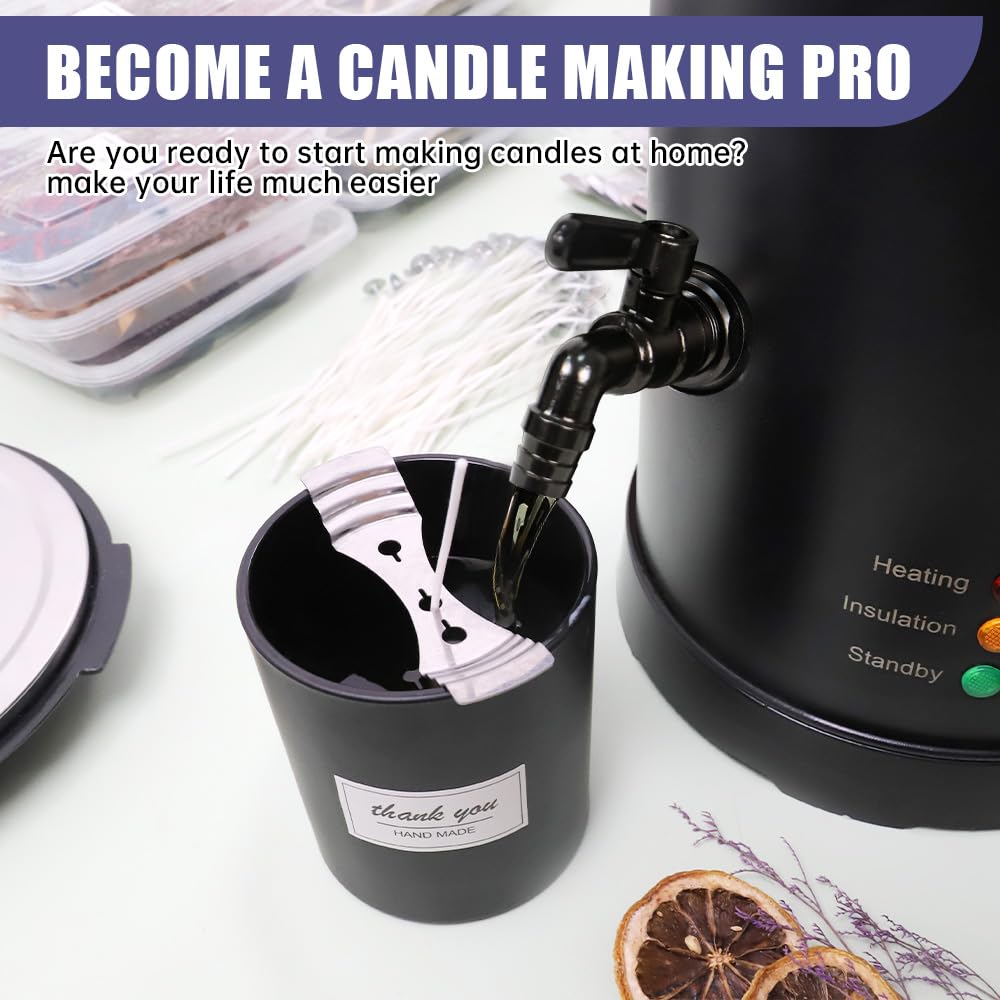 TOAUTO 10Lbs Wax Melter for Candle Making - Candle Wax Melting Pot with Faster Pour Spout and Temperature Controller, No Cloggy and Easy Clean Up TOAUTO