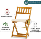 IDZO Heavy Duty 400lbs Capacity Patio Bistro Set 3 Piece Outdoor, Folding Chairs w/Cushion, Square Table - Upgrate 2024 IDZO