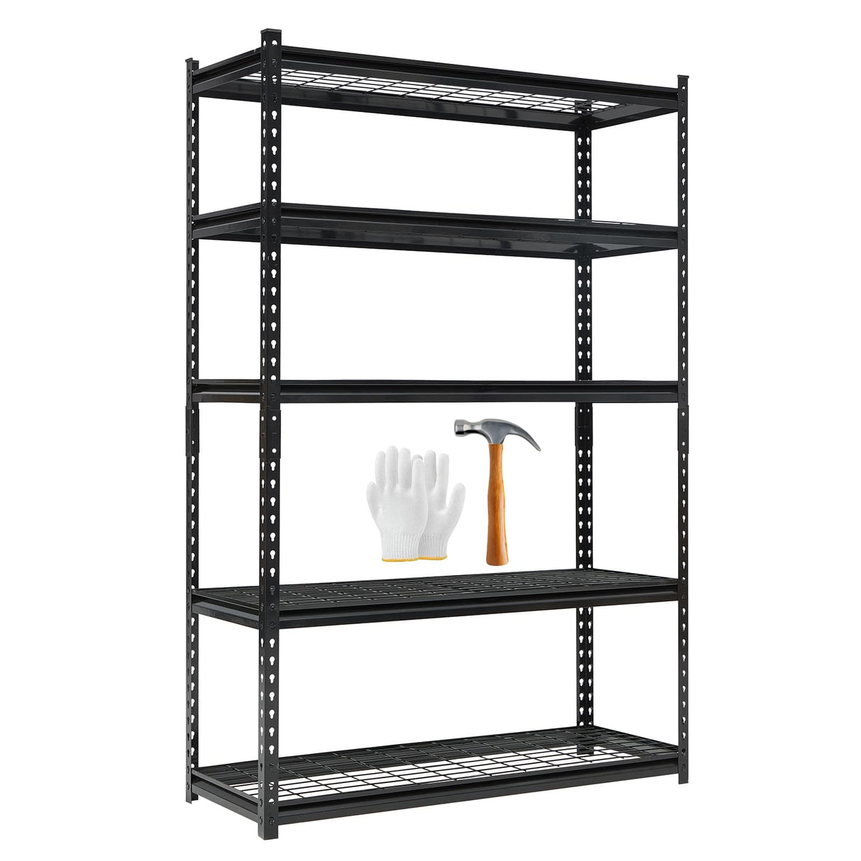 71" H/47 W/18 D Garage Shelving Heavy Duty, 2200LBS Garage Storage Shelves, 5-Tier Adjustable Metal Storage Rack for Industries, Warehouses, Basement Gaderth