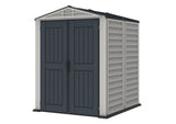 Duramax YardMate 5' x 5' Plus Plastic Garden Shed with Plastic Floor - Anthracite & Adobe - 15 Years Warranty DURAMAX