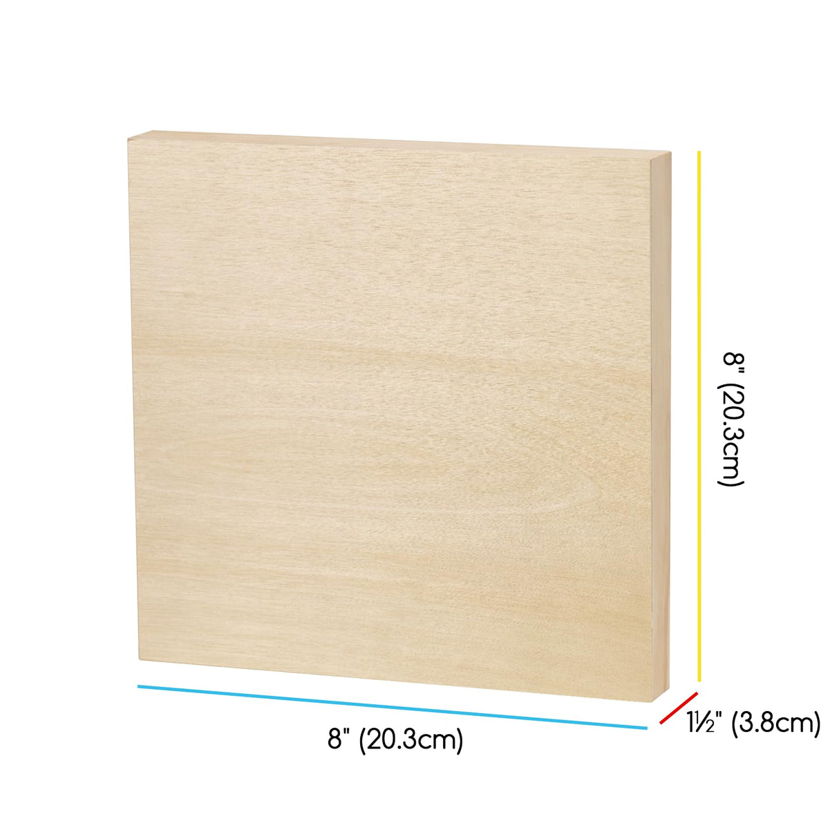 MEEDEN Unfinished Wood Canvas Board: 1-1/2" Deep 8x8” Wooden Canvas Panel Pack of 4 - Blank Cradled Wood Art Board for Painting MEEDEN