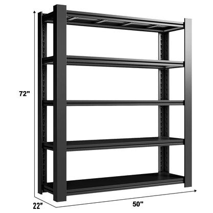 GEBAROW 72" H*50" W Garage Shelving, Industrial 5-Tier Metal Shelving Storage with Adjustable Garage Storage Rack, Shelving Utility Shelf Rack for Warehouse Shelving Storage - WoodArtSupply