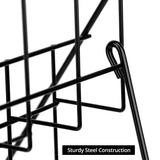 QWORK 4-Tiered Metal Book Display Stand – 18.4 x 16.6 x 14.5, Book Signing Wire Rack, Space-Saving Tabletop Cd Display Countertop Magazine Rack for Picture Literature Brochure Library Classroom QWORK