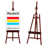MEEDEN Walnut Large Painters Easel Adjustable Solid Beech Wood Artist Easel, Studio Easel for Adults with Brush Holder, Holds Canvas up to 48" MEEDEN