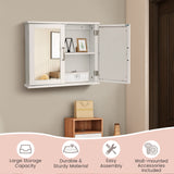 Tangkula Medicine Cabinet with Mirror, Bathroom Wall Mounted Mirror Cabinet with Double Mirror Doors, Bathroom Mirror with Storage Cabinet, 23.5 x 5.5 x 19.5 Inches (White) Tangkula