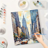 New York Cityscape Paint by Numbers Kit for Adults - DIY Urban Street Scene with Empire State Building Painting on Canvas 16x20 Inches, Acrylic Paint Set for Beginners, Home Decoration Art or Gifts DecorFriday