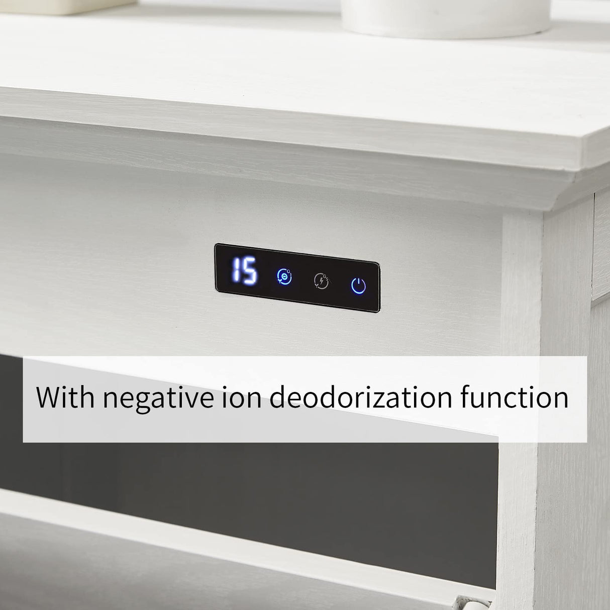 OLD CAPTAIN Tilt-Out Laundry Sorter Cabinet/Wooden Tilt Out Trash Cabinet, with Negative ion and deodorizing Function to Ensure The Cleanliness of The Kitchen Trash can(White)… OLD CAPTAIN