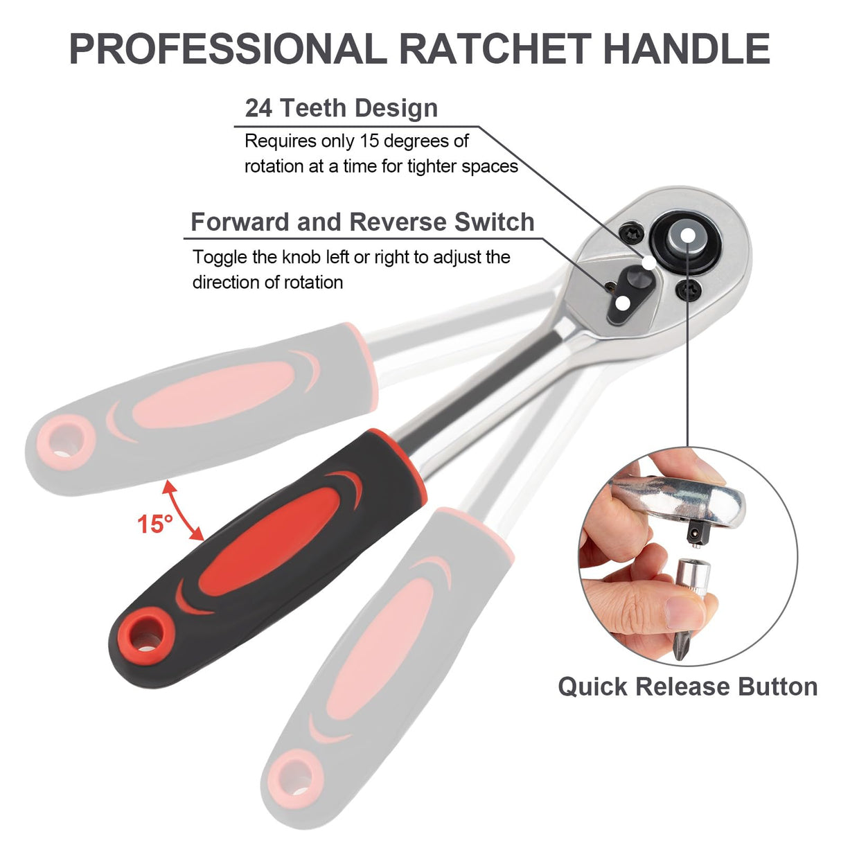 Beaiguna 46PCS Small Drive Socket Ratchet Wrench Screwdriver Set, 1/4 Inch Metric Socket and Ratchet Wrench Set with Extension Bar, Upgrade Compact Snap on Ratchet Wrench Sockets Tool Set for Car Beaiguna