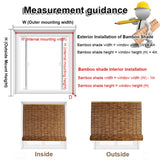 Made Natural Bamboo Roller Blinds Cordless Bamboo Blinds 25" 26" 27" 28" 31" 32" 33" 34" 35" 36" 40" 41" 42" 43" 44" 45" 46" 47" 49" 50" 56" 57" 72" Retro Outdoor Bamboo Shades for patios(Size:22" W x WoodArtSupply