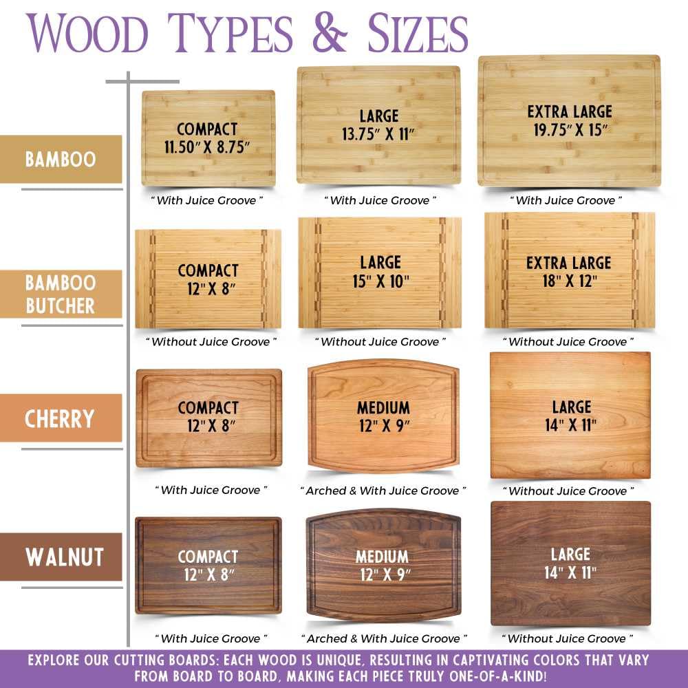 Tayfus Engraved Personalized Wood Cutting Boards - Serving Block Made For Great Custom Gifts - Best Christmas, Wedding, Anniversary, Bridal Shower, Housewarming, New Home Gift Idea. Handcrafted in USA Tayfus
