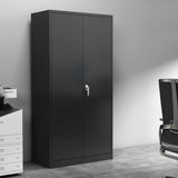 Aobabo Locking Metal Cabinet, Adjustable Shelves, Utility & Garage Storage, 72”, Black Aobabo