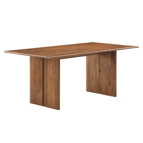 Modway Amistad 72" Solid Wood Modern Farmhouse Rectangular Dining Table in Walnut Modway