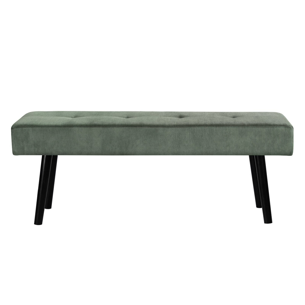 Comfy to go Entryway Bench - Green Bench for Bedroom, Modern Ottoman End of Bed, Corduroy Padded Benches for Living Room, Foyer, Mudroom, Hallway - 39" L x 14" W x 17" H Comfy to go