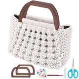 BEUNITONE DIY Macrame Shell Bag Kit for Beginners Purse Making Kit for Women DIY Handmade Beach Bag DIY Kit for Starter Macrame Tote Bag Kit with D Shaped Bag Handles with Step-by-Step Instructions BEUNITONE