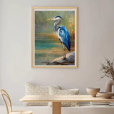 CDYCNXZ Blue Heron Diamond Art Kit for Adults, Nature Wildlife Animal Diamond Painting for Beginners, Bird Round Gemstone Artwork Home Wall Decoration 12x16 inch CDYCNXZ
