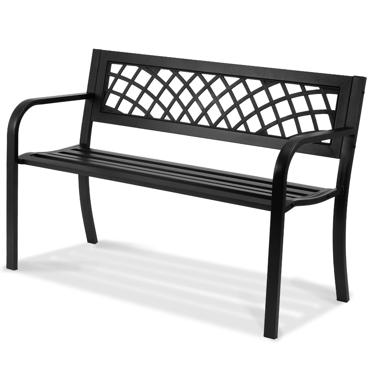 VEVOR Outdoor Bench,46 inches Metal Garden Bench for Outdoors, 480 lbs Load Capacity Bench, Outdoor Garden Park Bench with Backrest and Armrests, Patio Bench for Garden, Park, Yard, Front Porch VEVOR