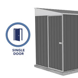 Absco Durango 5 Ft. x 10 Ft. Metal Storage Shed DIY Galvanized Steel Sheds for Tools, Bikes, Lawn & Garden Equipment, Outdoor Patio Furniture, Perfect in Backyard, Garden (Woodland Gray) ABSCO