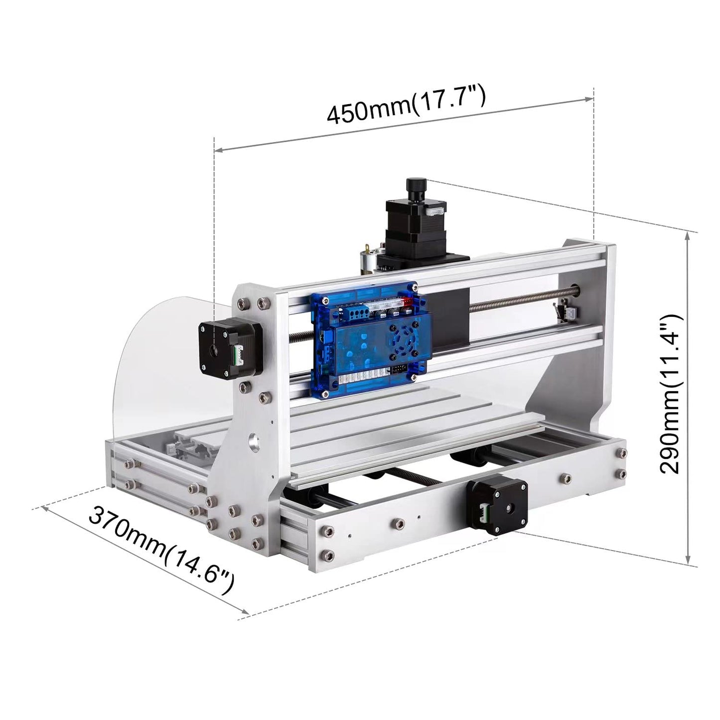 3018 Pro CNC Router Machine Engraving Machines All-aluminum Frame PCB PVC Wood Carving XYZ Working Area 300 x 180 x 45mm with Z Probe, Limit Switches, Offline controller, GRBL control, Emerge - WoodArtSupply