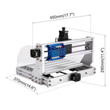 3018 Pro CNC Router Machine Engraving Machines All-aluminum Frame PCB PVC Wood Carving XYZ Working Area 300 x 180 x 45mm with Z Probe, Limit Switches, Offline controller, GRBL control, Emergency Stop Zhong Hua Jiang