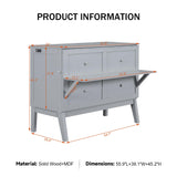 Merax Full Size Murphy Bed with USB Port and Removable Shelves on Each Side, Grey Merax