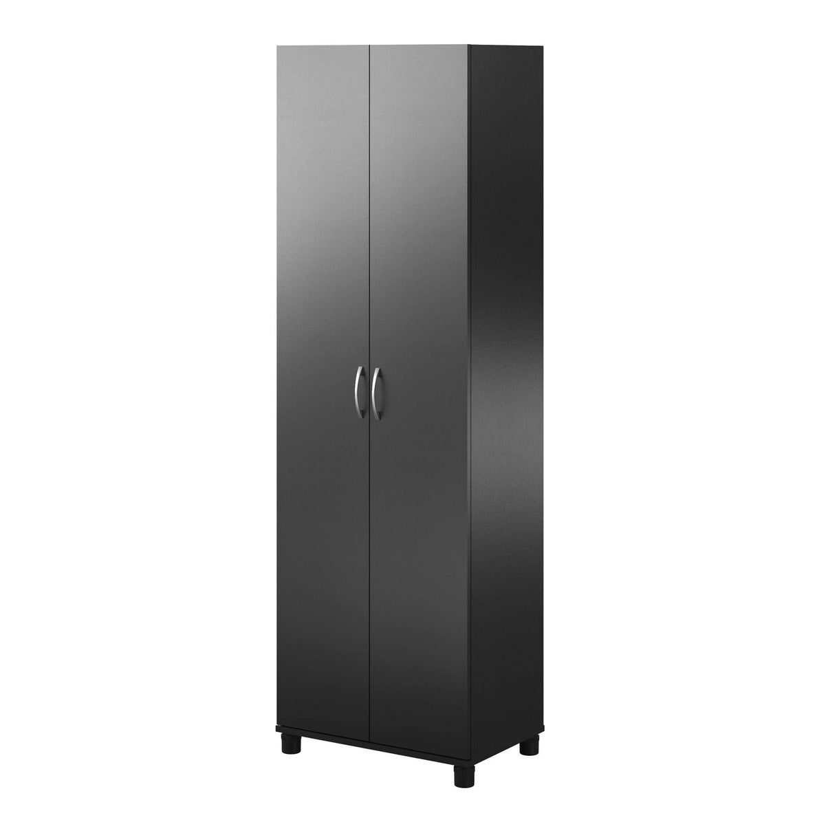 REALROOMS Basin 24" 2 Door Utility Storage Cabinet, Black REALROOMS
