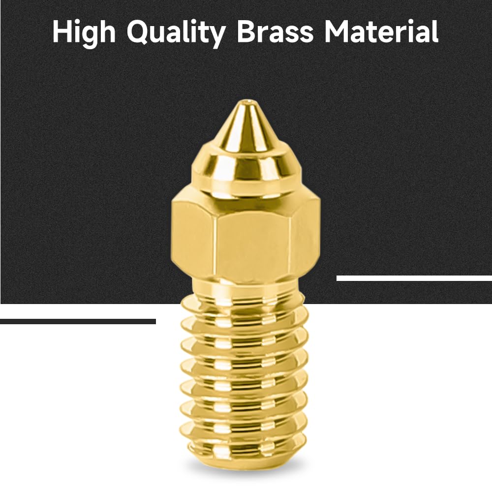 Creality Official Ender 3 V3 SE Nozzle, 5 Pcs 0.4mm High Speed M6 Extruder Nozzles, 3D Printer Brass High Temperature Wear Resistant Nozzle for Ender 5 S1, Ender 7 Creality