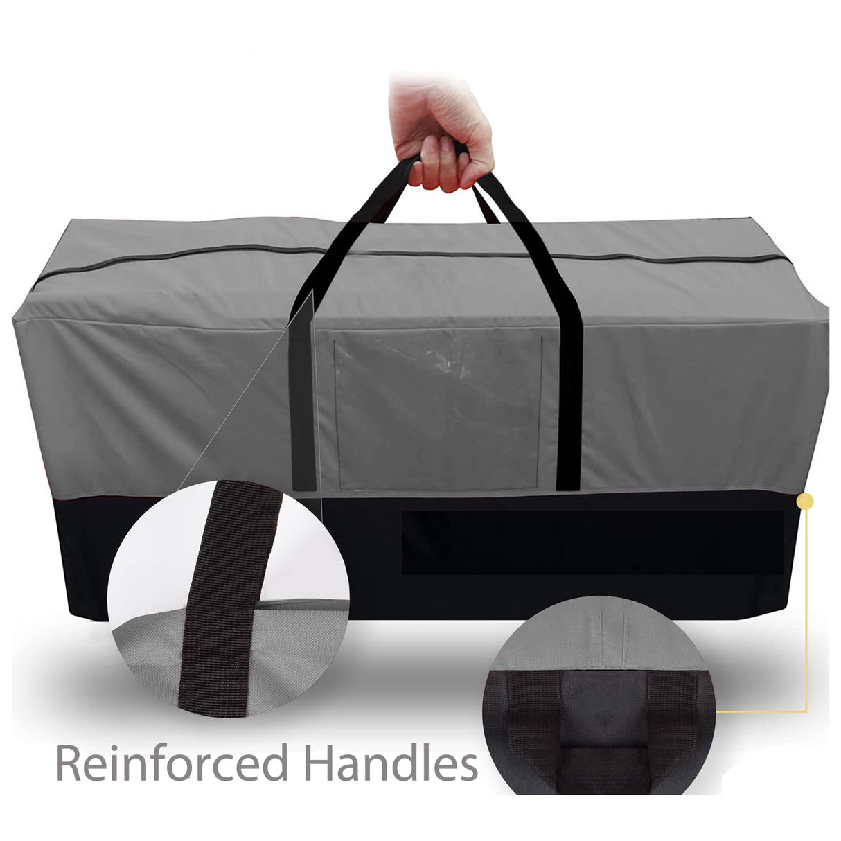 Christmas Tree Storage Bag, Fits Up 10 Ft Tall Artificial Trees-Heavy Duty Holiday Storage Box with Durable Reinforced Handles & Zipper & Transparent Pocket- 600D Oxford Tree Storage Container, Gray PLTCAT