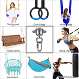 SELEWARE Punching Bag Hanger, Stainless Steel Heavy Bag Hanger with Carabiner, Heavy Duty 360° Rotation Wall Ceiling Mount Hook for Boxing Bags, Hammocks, Gym Swings, Yoga Swings, 1000LB Capacity SELEWARE