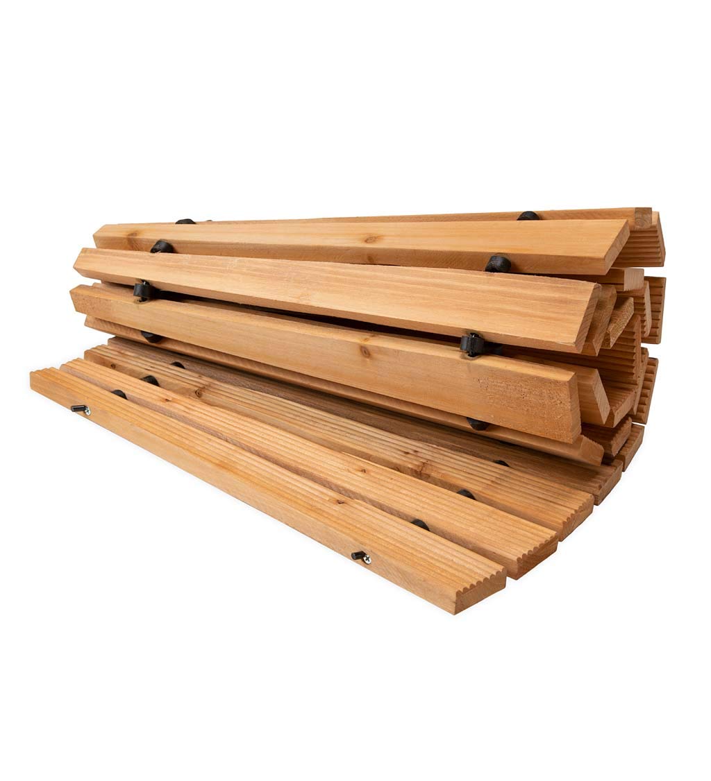 Plow & Hearth 52128 Roll Out Wooden Curved Garden Pathway, 4 feet, Natural Cedar Plow & Hearth