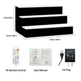 VONCI 16 Inch 3 Step LED Lighted Liquor Bottle Display Shelf, Bar Bottle Display Shelf with Remote Control and App Control for Home Commercial Bar Party VONCI