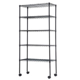 Wire Shelving Unit Metal Shelf Organizer Heavy Duty Wire Rack Storage Unit Rack Utility for Bathroom Office Kitchen (Black, 14" D x 30" W x 60" H) BestOffice