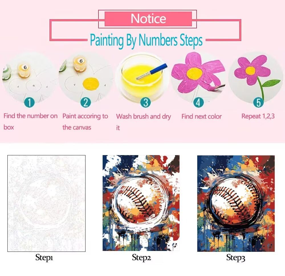 Romantic Pink Rose Paint by Numbers Kits with Brushes Girl in Flowers Acrylic Oil Painting for Adults Kids Tropical Florals Pictures Arts Craft 16''x20" inch Farmhosue Room Decor Gift (Frameless) TUMOVO